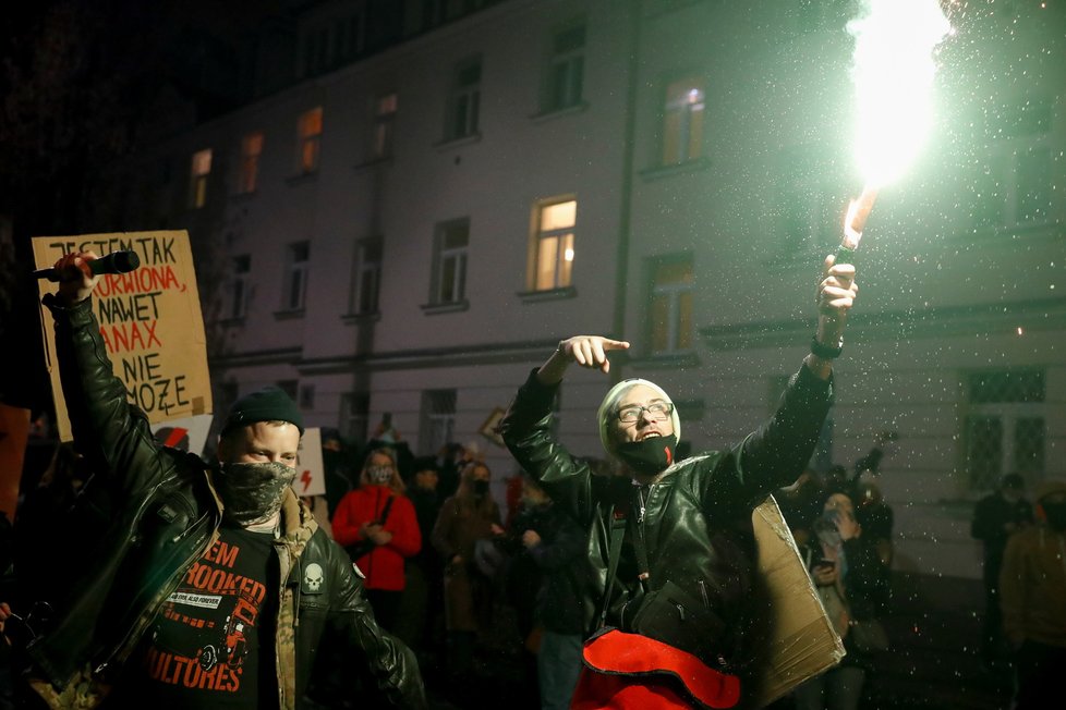 Protesty proti zostření protipotratového zákona v Polsku.