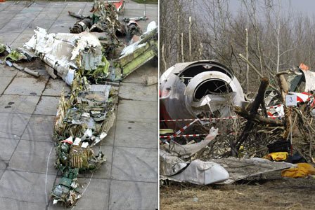 Trosky polského tupoleva se válí jen několik kilometrů od místa tragédie