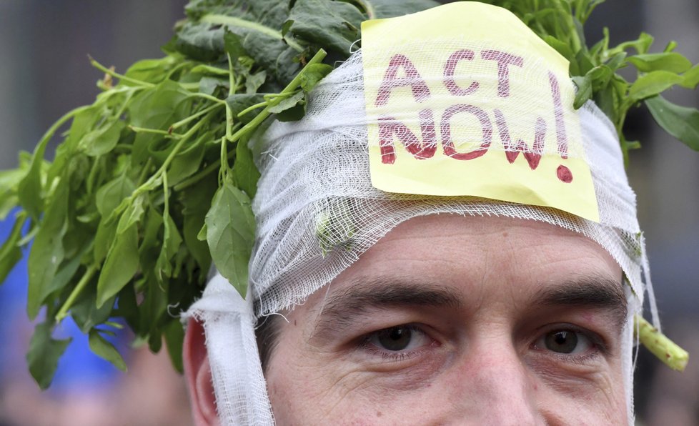 V Bruselu lidé demonstrovali za politická řešení klimatických změn