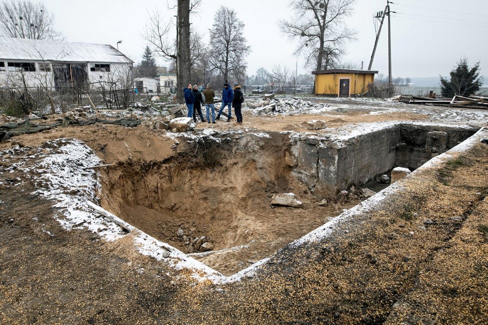 Místo v Polsku, kam omylem dopadla ukrajinská střela (21. 11. 2022)