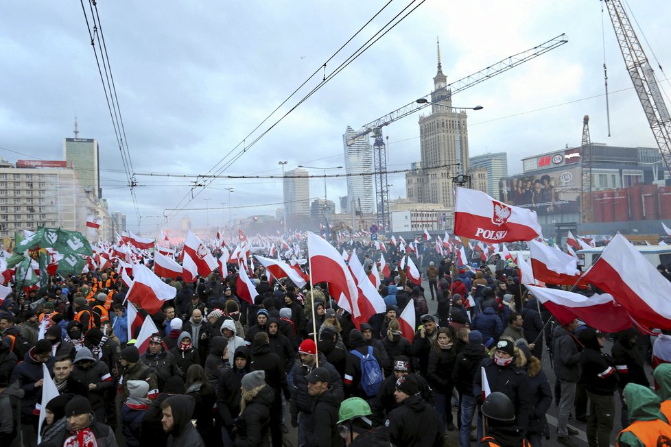 Pochod polských nacionalistů.