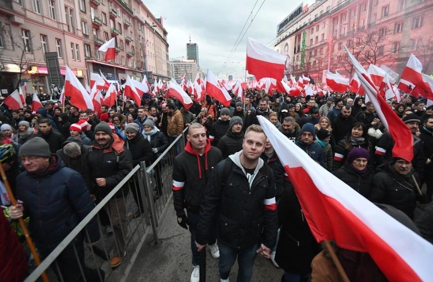 Pochod polských nacionalistů.