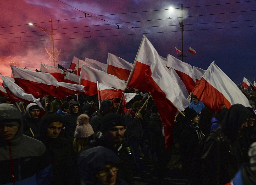 Pochod polských nacionalistů.