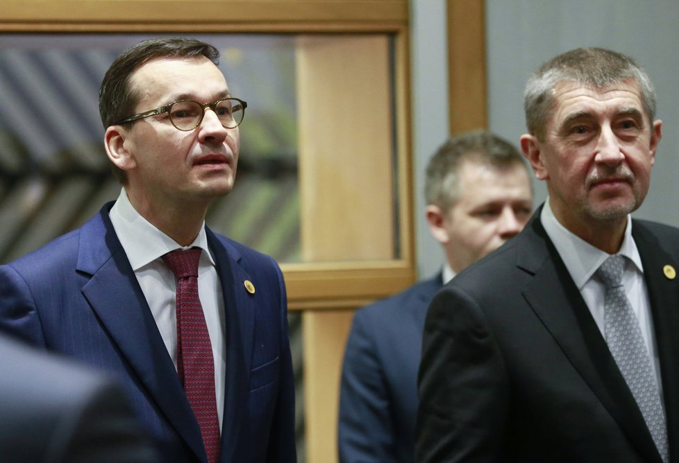 Polský premiér Mateusz Morawiecki s českým premiérem Andrejem Babišem.