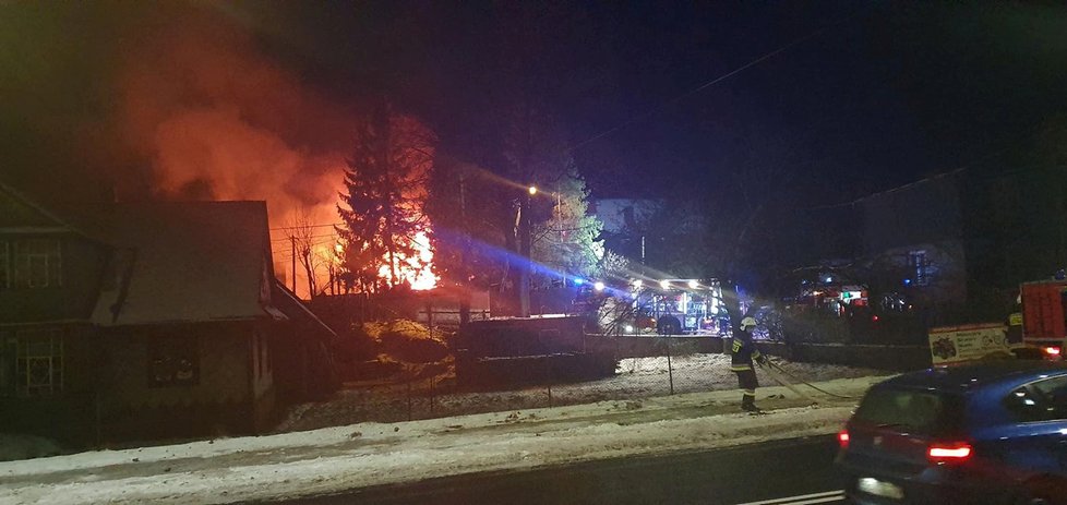 Výbuch plynu v obci Szczyrk srovnal dům se zemí.