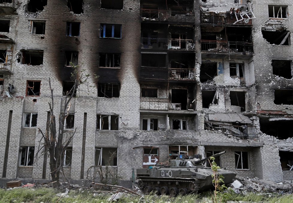 Popasna v Luhanské oblasti. Ukrajina ji ztratila začátkem května.