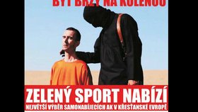 Obchod se zbraněmi z Vysokého Mýta použil ve své reklamě záběr z popravy britského humanitárního pracovníka