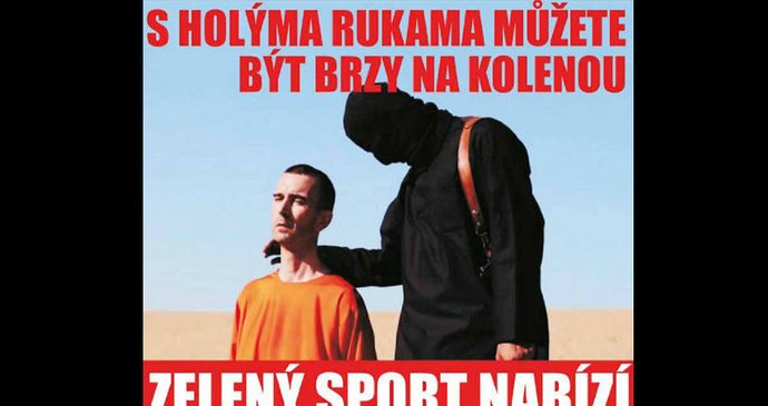 Obchod se zbraněmi z Vysokého Mýta použil ve své reklamě záběr z popravy britského humanitárního pracovníka