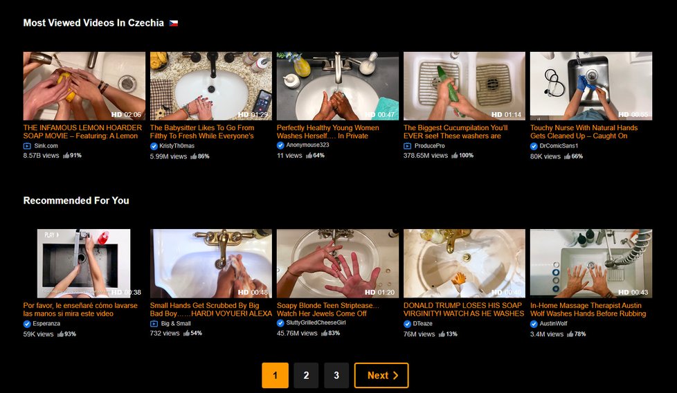 Pornhub reaguje na koronavirovou krizi: Vytvořil portál videí, na kterém si lidé myjí ruce.