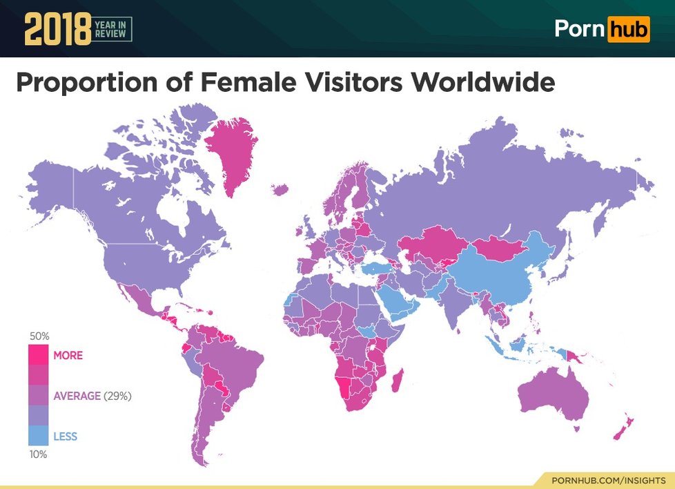 Statistiky PornHubu za rok 2018.