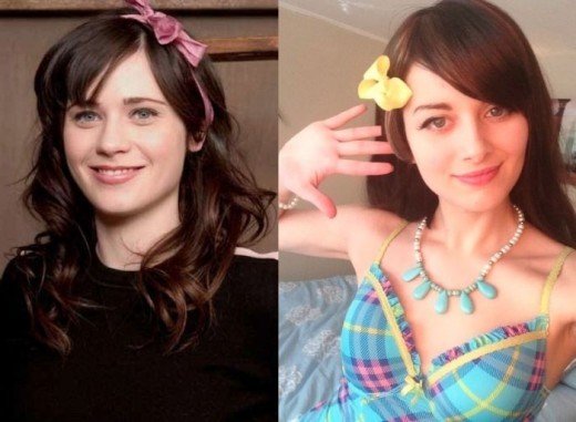 Herečka Zooey Deschanel a Ellie Idol