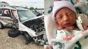 Žena přežila tragickou autonehodu, později porodila v autě