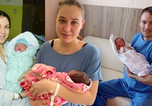 Těhotné Ukrajinky utíkají před válkou a rodí v Česku: Narodil se Adam, Katarina a Evička.