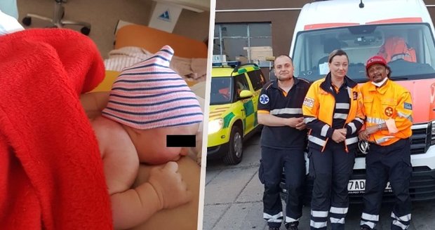Od nehody rovnou k porodu: Záchranáři odrodili Malvinu v sanitce na poli