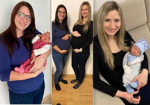 Kamarádky Monika Šlesingerová (30, vlevo) a Markéta Jedličková (29) porodily ve stejný den.