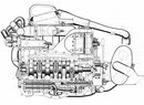 Motor Porsche 959 byl odvozen od šestiválce závodního Porsche 956. I proto tvůrci použili mazání se suchou klikovou skříní.
