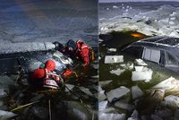 Řidič utopil porsche za miliony v rybníku: Sám se ocitl v ledové pasti