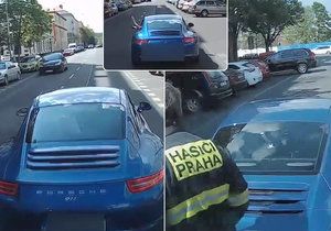 Řidič Porsche na svou zběsilou jízdu ulicemi Holešovic a vybržďování hasičů doplatí.