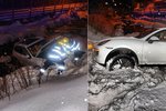 Porsche v Peci pod Sněžkou skončilo v potoce.