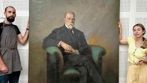 Unikátní portrét prezidenta Masaryka: Byl protrhlý! Mají ho restaurátoři