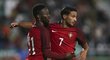 Fotbalisté Portugalska do 21 let slaví gól proti českým reprezentantům