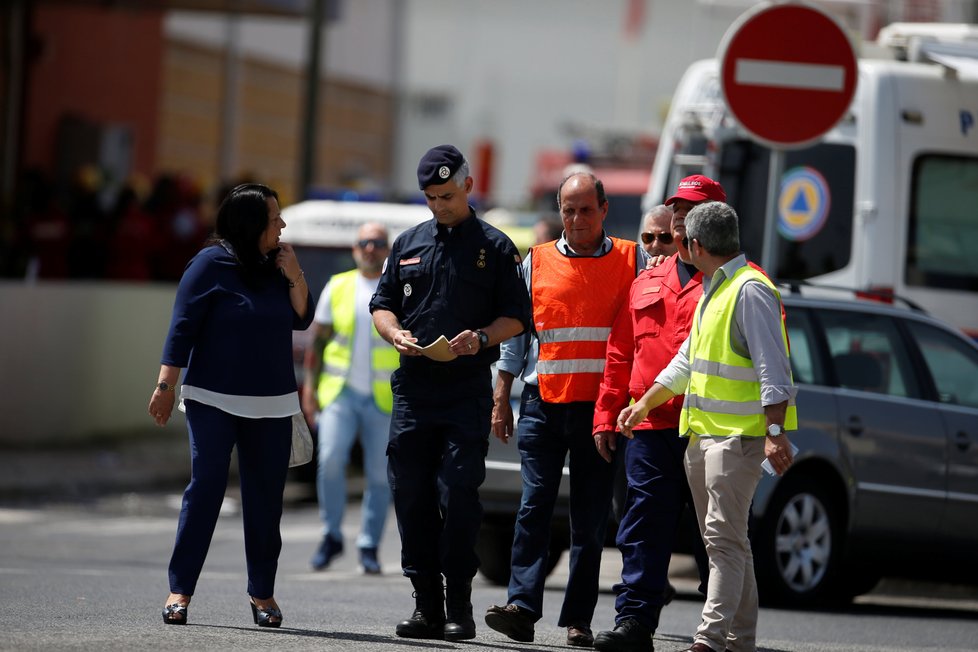 Místo nehody malého letadla, při které zemřelo v Portugalsku pět lidí