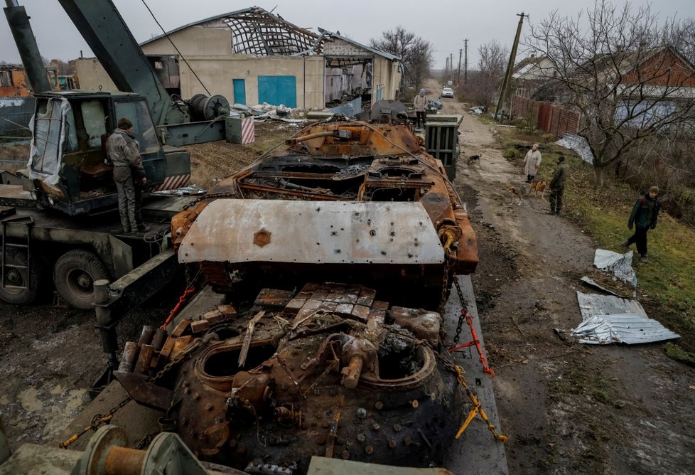 Válka na Ukrajině: Posad-Pokrovske, Chersonská oblast (8.12.2022)