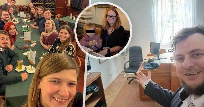 Jak se zabydlují noví mladí poslanci: Ukázali kancly, vyrazili i na snídani do kantýny. A poslankyně vzala na plénum dítě