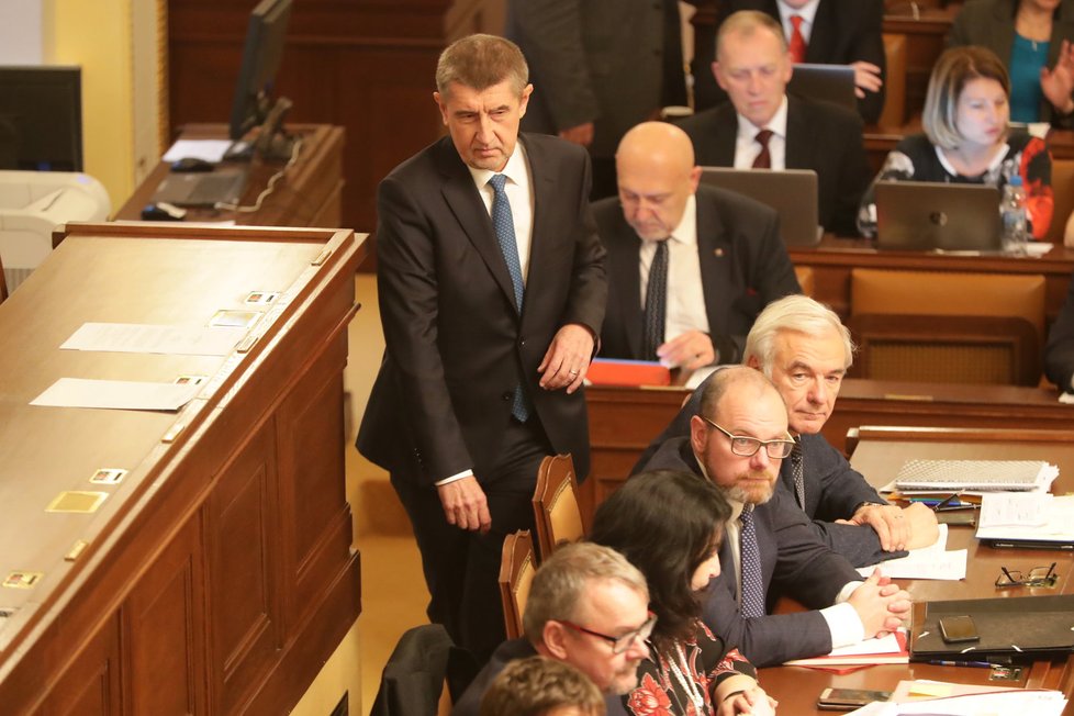 Andrej Babiš (ANO) během schůze Sněmovny