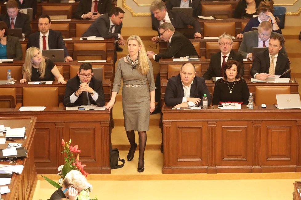 Exministryně Kateřina Valachová (ČSSD) ve Sněmovně