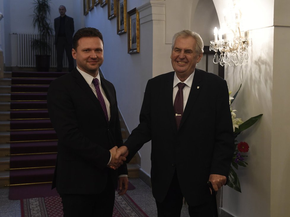 Prezident Miloš Zeman s předsedou Sněmovny Radkem Vondráčkem