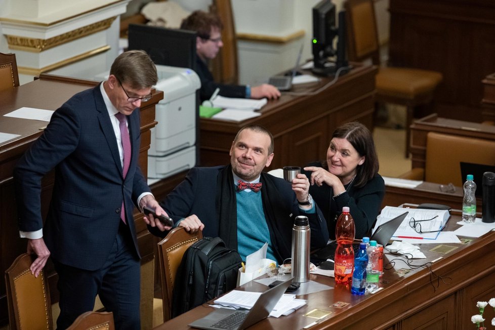 Poslanecká sněmovna projednává vyslovení nedůvěry vládě 18. ledna 2023: Martin Kupka a Martin Baxa (ODS)