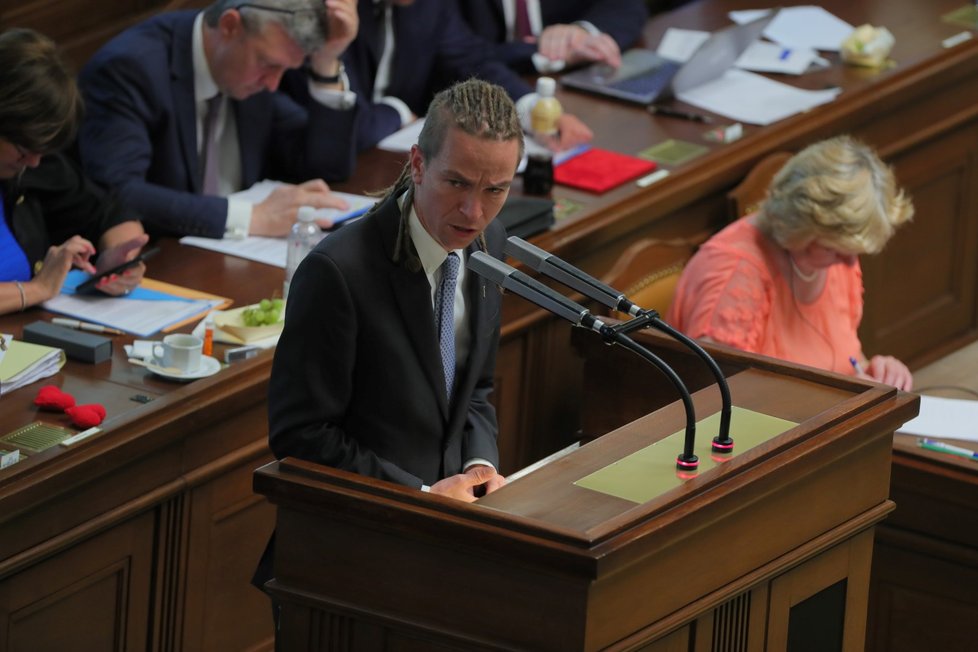 Ivan Bartoš během svého projevu v Poslanecké sněmovně