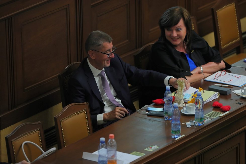 Andrej Babiš a Alena Schillerová v Poslanecké sněmovně