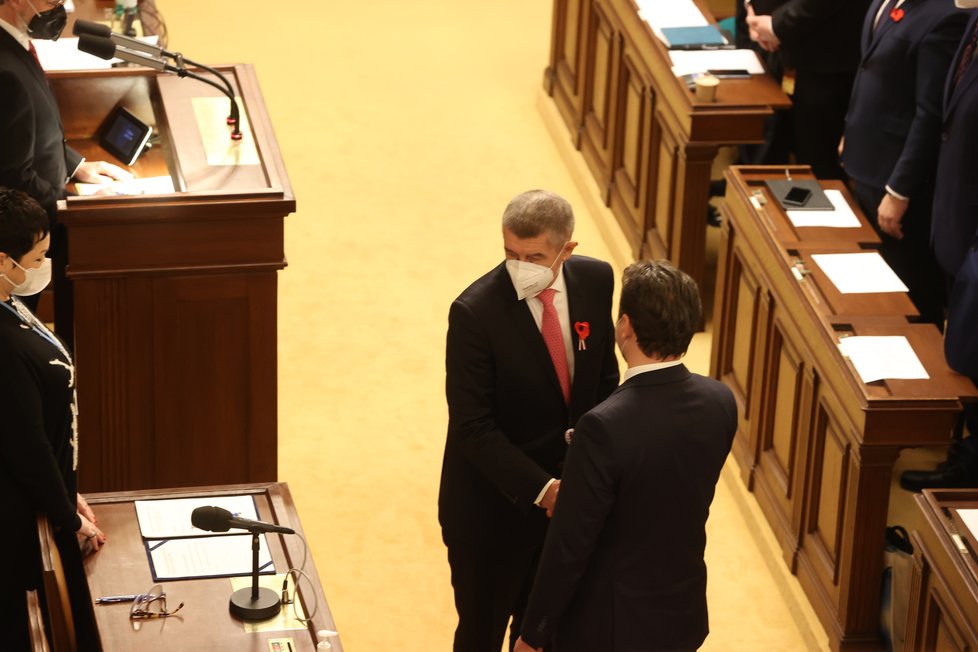 První den nové Sněmovny: Andrej Babiš (ANO) složil poslanecký slib (8.11.2021).