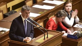 Andrej Babiš na ustavující schůzi Sněmovny