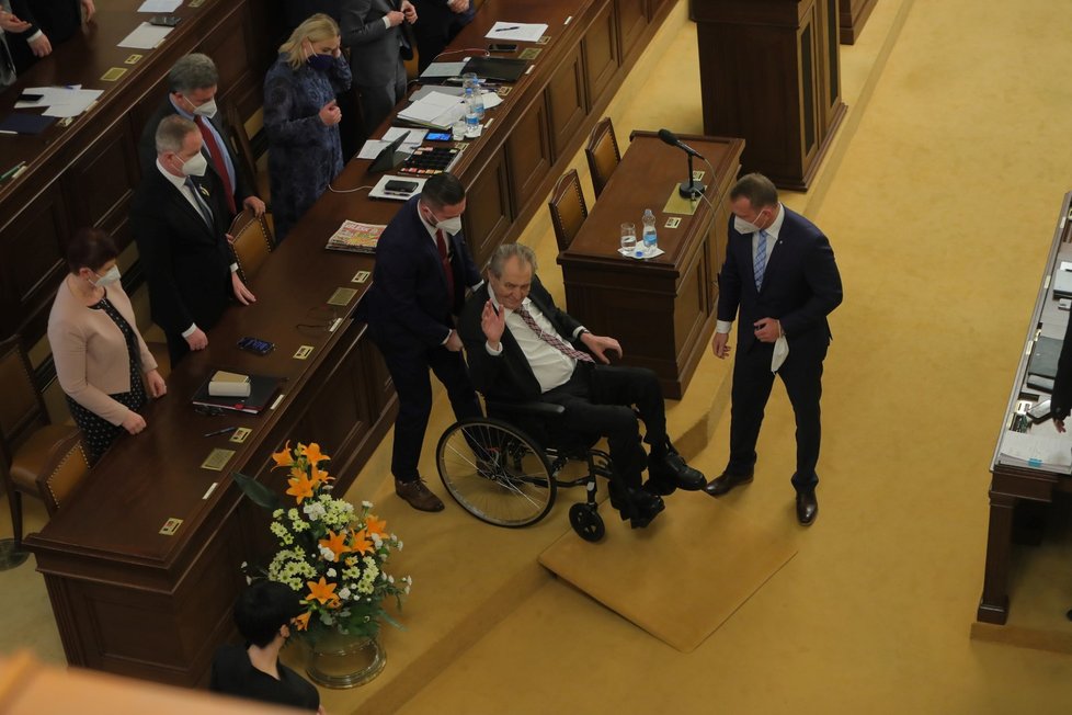 Prezident republiky Miloš Zeman v Poslanecké sněmovně (18. 2. 2022)
