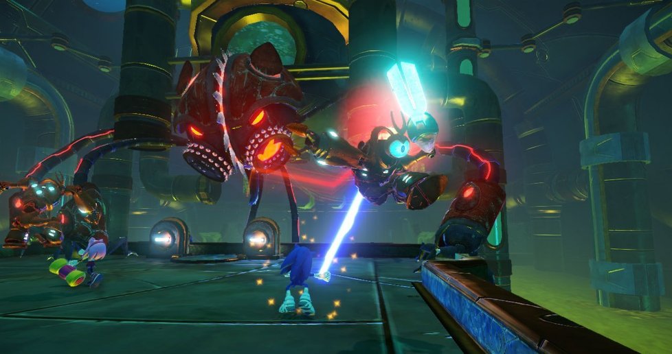 Sonic útočí laserovým lasem.