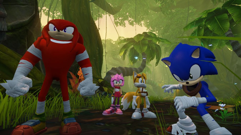 Knuckels, Amy Rose, Tails a Sonic v Sonic Boom.