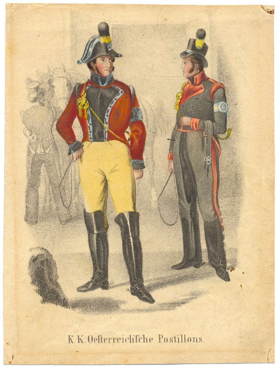Vzhled rakouského postiliona v roce 1838