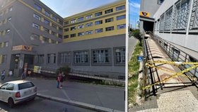 Nájezdová rampa u pošty v Olšanské ulici se propadla. Nová bude stát v řádu týdnů