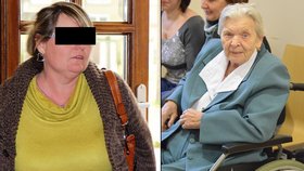 Těžce nemocnou stařenku Drahoslavu Polákovou (88, vpravo) připravila o byt a peníze bývalá pošťačka Drahomíra S. (42).