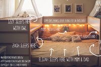 Sedmičlenná rodina spí v jedné posteli, otec ji vyrobil sám