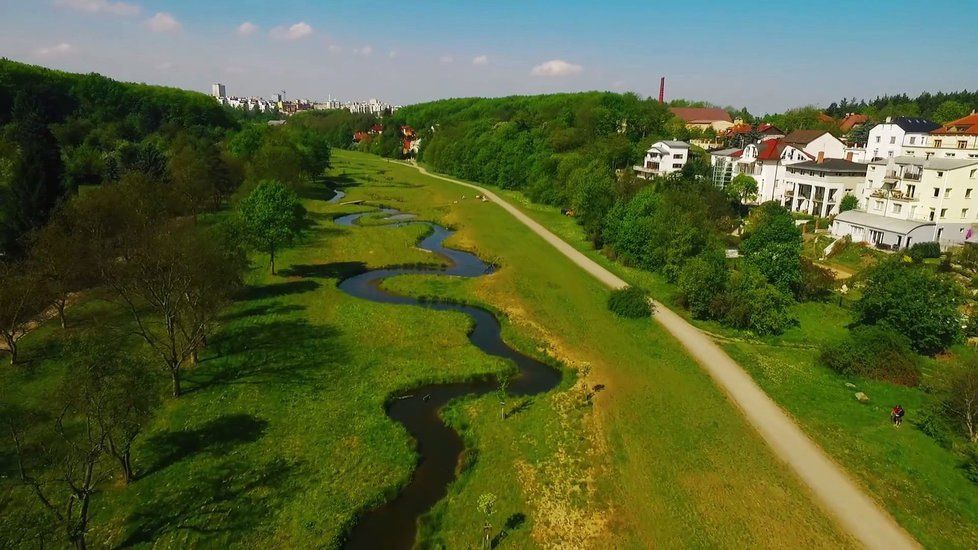 Rokytka, tok nad Hořejším rybníkem. Možná podél jejího toku se ve středověku a novověku rozprostírala víska Šešovice. (ilustrační foto)