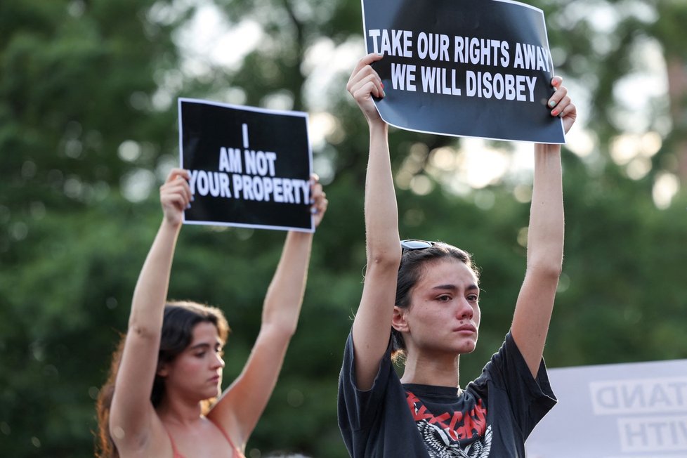 Protesty proti zákazu potratů v USA (25.6.2022)