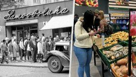 Nákup potravin za socialismus a dnes.