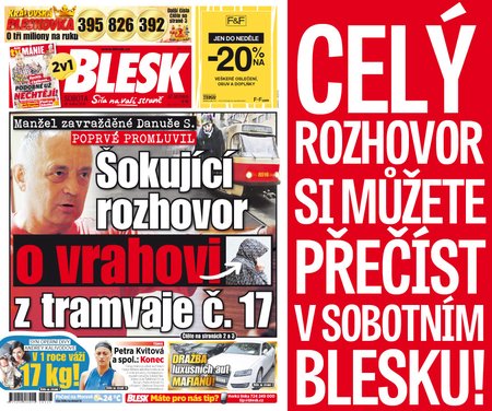 Rozhovor s manželem oběti z tramvaje č. 17 si můžete přečíst v sobotním Blesku.