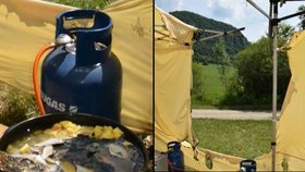 Dva vrtulníky zasahovaly ve skautském táboře ve slovenské obci Podskalie. Dva instruktoři tam utrpěli popáleniny poté, co došlo k úniku plynu.