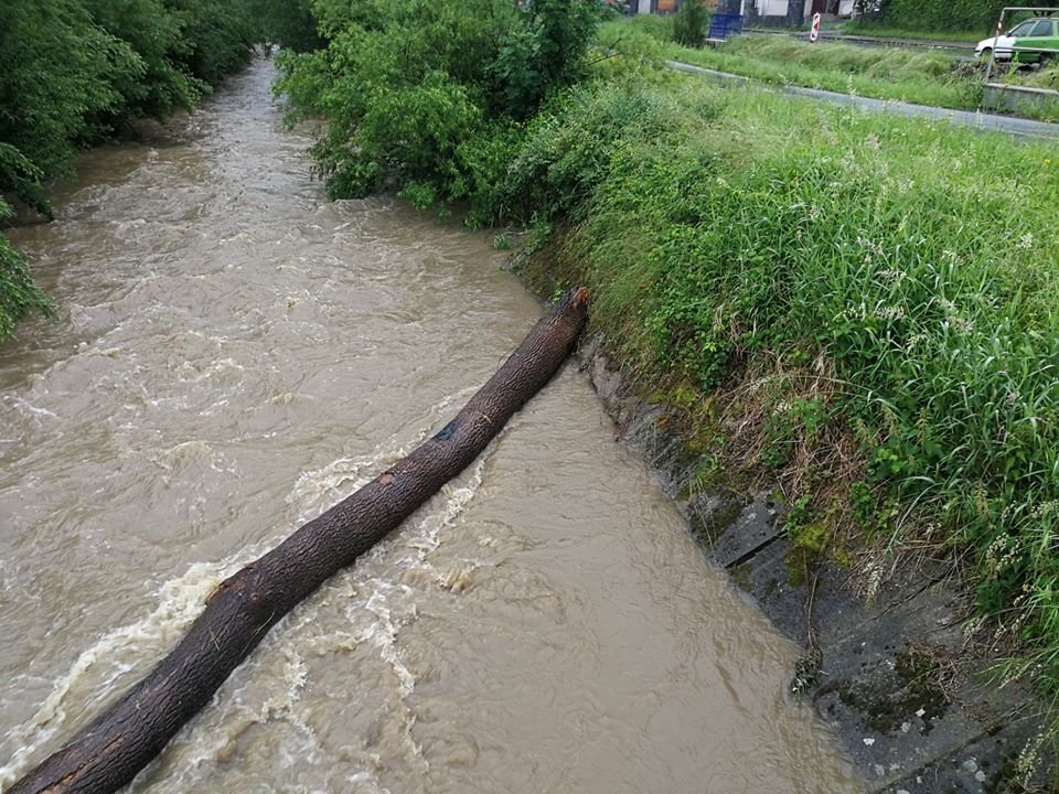 Povodňová situace v Novém Jičíně.