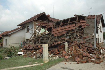 Jeseník na Odrou: Jeden ze zbořených domů.